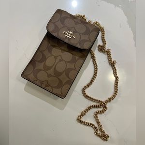 Coach signature Canvas Phone Crossbody Bag